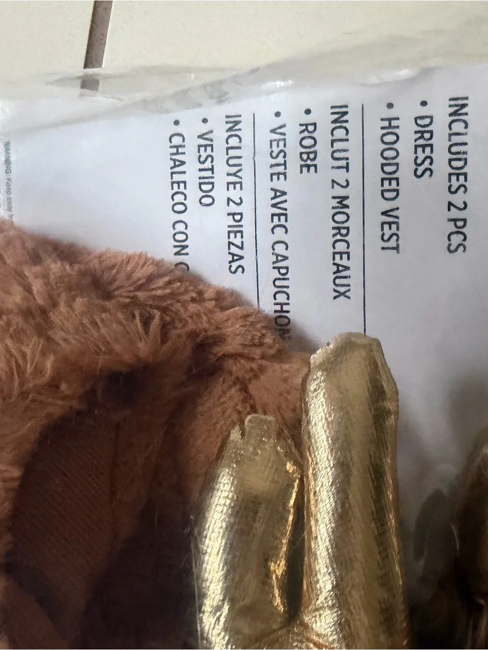 Girls Brown Deer Costume with Hooded Antlers size 8-10